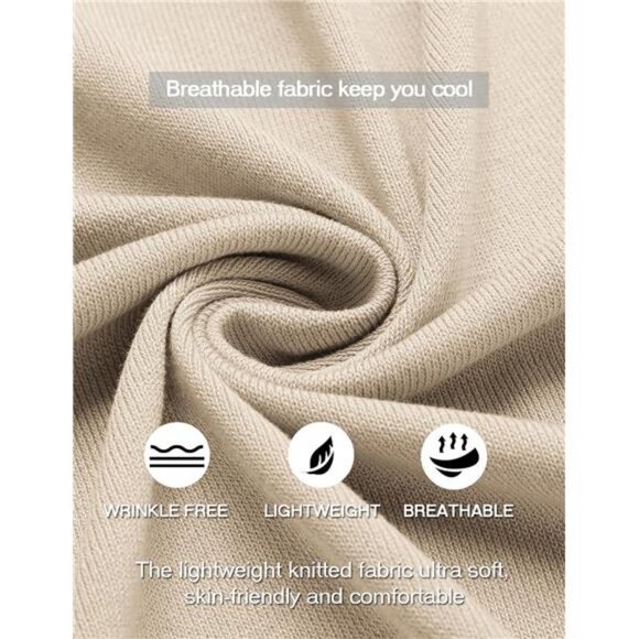 Men's Knit Button Down Shirt Vintage Short Sleeve Polo Shirts Casual - Picture 5 of 7